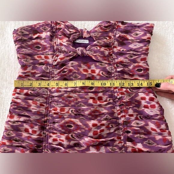 Zara chiffon mini club dress with draping purple size M - Picture 13 of 15